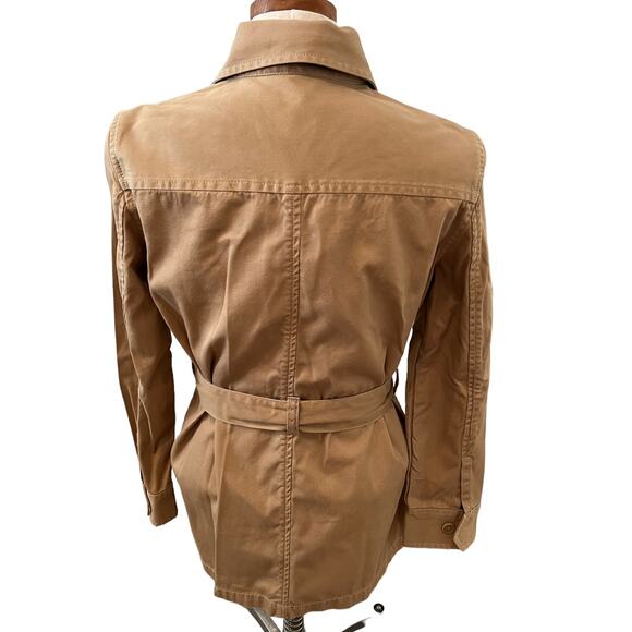 LL Bean Classic Tan Belted Utility Jacket 4 - Picture 4 of 7